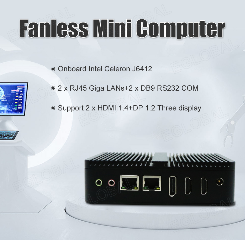 Mini Desktop Computer with Windows 10 pro 8GB DDR3 128GB SSD Micro PC for Business Travel Remote Work from Home Office Advertising Signage htpc Support Dual 4K HDMI Output Auto Power On Wake On LAN 