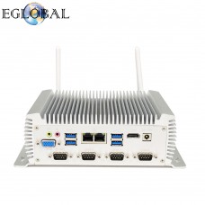 Eglobal Newest barebone Industrial Fanless Rugged Mini BOX PC i5-4200U NUC PC 8USB 6RS232 COM 2LAN VGA HDMI AC WIFI