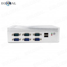 EGLOBAL Ultra Sliver Fanless Industrial Mini PC Celeron J4125 Window10 Mini PC 2 RJ45 Intel Lan HDMI VGA 6 USB 6 COM Watchdog Fanless PC