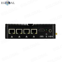 Eglobal Fanless Pfsense Mini PC M4-J4125L4 Quad Cores 4*Intel i210/i211 LANs HDMI COM Thin Industrial Computer as Firewall Router VPN