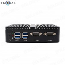 Eglobal Fanless Mini PC Intel Celeron N4100 2LAN 2COM HDMI VGA Small Pocket Computer Windows 10 HTPC WIFI Windows Mini PC