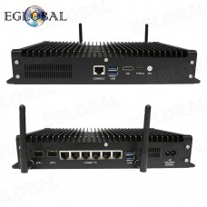 EGLOBAL Fanless Onboard Intel Core I3-1215U 6 Core 8 Threads DDR5 Max 64G M.2 NVME SSD Win 10/11/Linux OS Industrial Mini PC